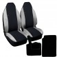 Coprisedili compatibili Smart fortwo - W453 (dal 2014) - bicolore nero grigio chiaro con tappetini in moquette