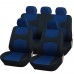 Coprisedili universali A18 con coprivolante, 2 copricinture blu - nero