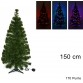 ALBERO DI NATALE 150cm CON FIBRA OTTICA MULTICOLOR VERDE 170 PUNTE cod.6471