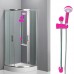 COLONNINA UNIVERSALE ASTA SALISCENDI FUCSIA IN PVC CON DOCCIA MONOGETTO RILUX