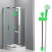 COLONNINA UNIVERSALE ASTA SALISCENDI VERDE IN PVC CON DOCCIA MONOGETTO RILUX