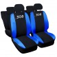 Coprisedili Auto Compatibili 308 Hybrid Nero/Blu Royal| Made In Italy | Set CopriSedile Anteriori e Posteriori | Copri Poggiatesta Incluso | Accessori Interni