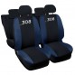 Coprisedili Auto Compatibili 308 Hybrid Nero/Blu Scuro| Made In Italy | Set CopriSedile Anteriori e Posteriori | Copri Poggiatesta Incluso | Accessori Interni