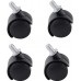 set di 4 rotelle pivotanti per mobile ø50mm con filettatura m8x15 e cuscinetti a sfere, ruote girevoli in abs colore nero