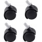 set di 4 rotelle pivotanti per mobile ø50mm con filettatura m8x15 e cuscinetti a sfere, ruote girevoli in abs colore nero